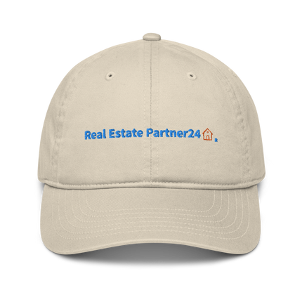Albania Organic dad hat Real Estate Partner24 with 3 Logos.