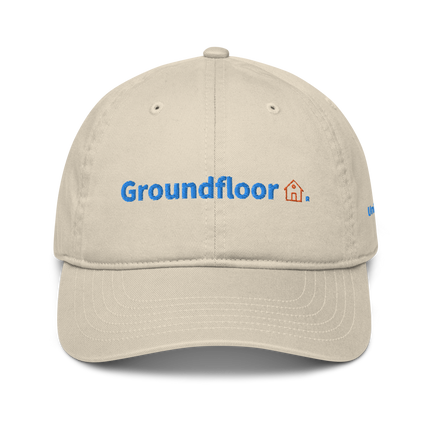 United Kingdom Organic dad hat Groundfloor with 3 Logos.