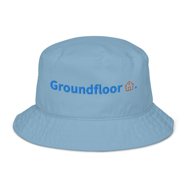 Organic bucket hat Groundfloor with Logo.