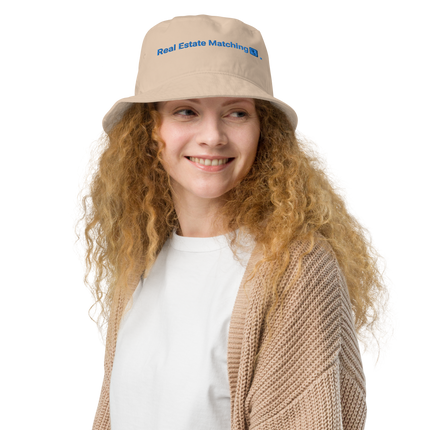 Organic bucket hat Real Estate Matching with Logo.
