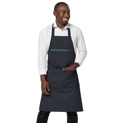 Organic cotton apron with Real Estate Partner24 Logo