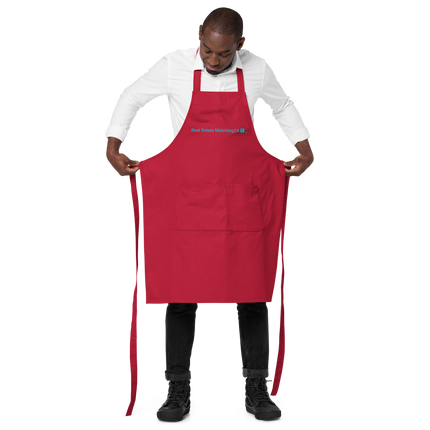Organic cotton apron with Real Estate Matching24 Logo