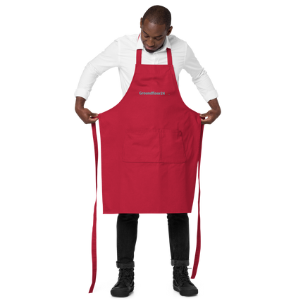 Organic cotton apron with Groundfloor24 Logo