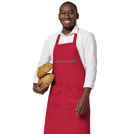 Organic cotton apron with Real Estate Matching24 Logo