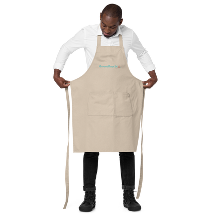 Organic cotton apron with Groundfloor24 Logo