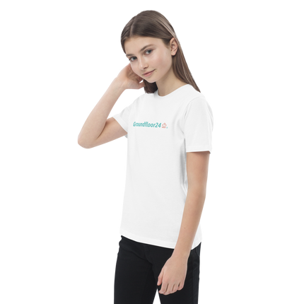 Organic cotton kids t-shirt with Groundfloor24 Logo