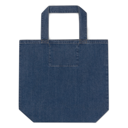Organic denim tote bag with Real Estate Partner24 Logo