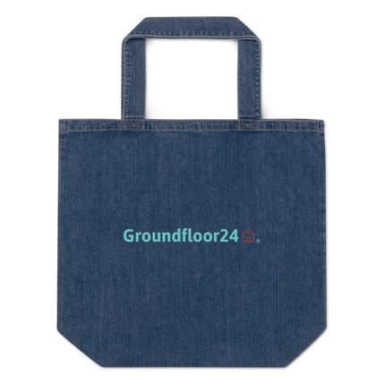 Organic denim tote bag with Groundfloor24 Logo