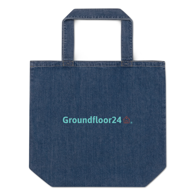 Organic denim tote bag with Groundfloor24 Logo