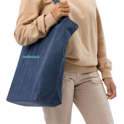 Organic denim tote bag Groundfloorview24 with House