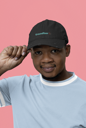 Belarus Organic dad hat Groundfloor with 3 Logos.