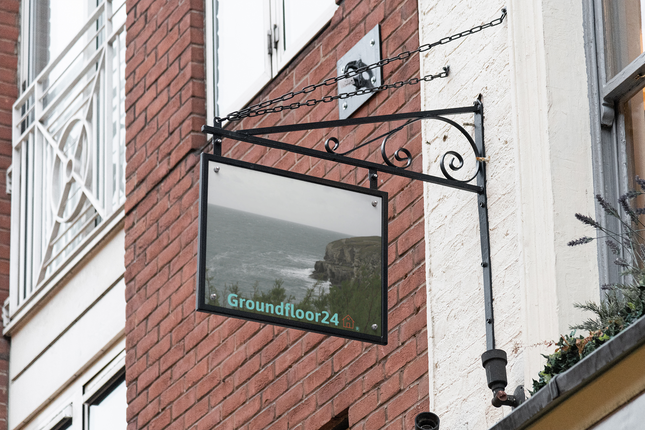 Seaside Serenity Thin canvas with Groundfloor24 with House Logo