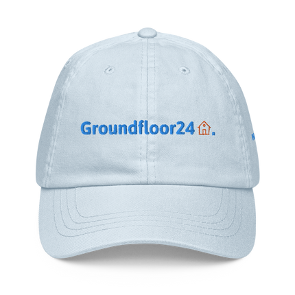 North Macedonia Pastel baseball hat Groundfloor24 with 3 Logos.