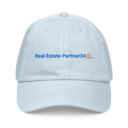 Spain Pastel baseball hat Real Estate Partner24 with 3 Logos.
