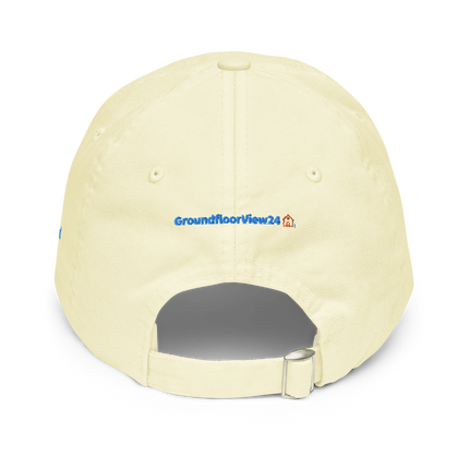 Switzerland Pastel baseball hat GroundfloorView24 with 3 Logos.