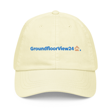 Estonia Pastel baseball hat GroundfloorView24 with 3 Logos.