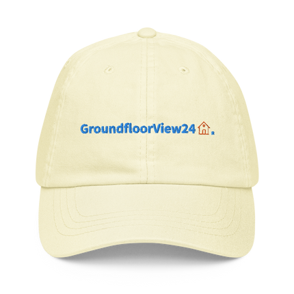 Iceland Pastel baseball hat GroundfloorView24 with 3 Logos.