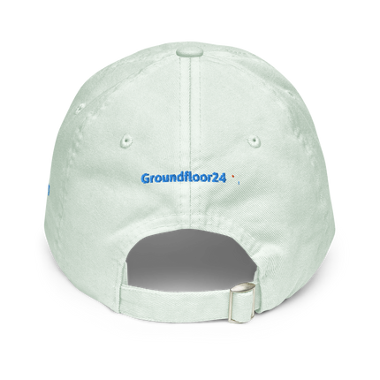 Luxembourg Pastel baseball hat Groundfloor24 with 3 Logos.