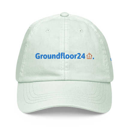 United Kingdom Pastel baseball hat Groundfloor24 with 3 Logos.