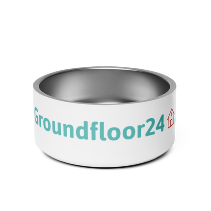 Pet bowl with Groundfloor24 Logo