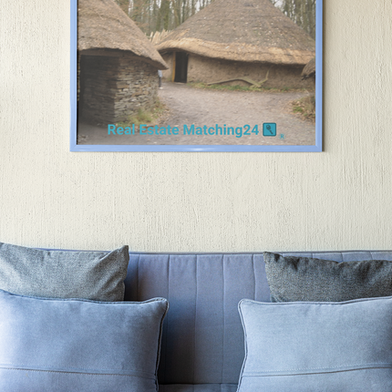 Village Charm Thin canvas with realestatematching24 with key Logo