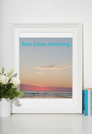 Sunset Sinari Framed photo paper poster with Real Estate Matching Logo
