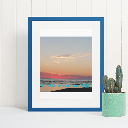 Sunset Sinari Thin canvas with Real Estate Matching24 Logo