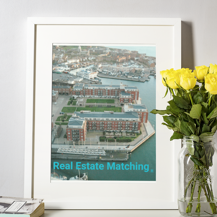 Nice City Framed poster with realestatematching without key Logo