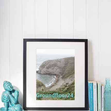 Sea & Hills Framed photo paper poster with Groundfloor24 without House Logo