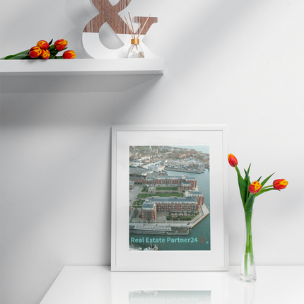 Nice City Framed poster with realestatepartner24 with house Logo