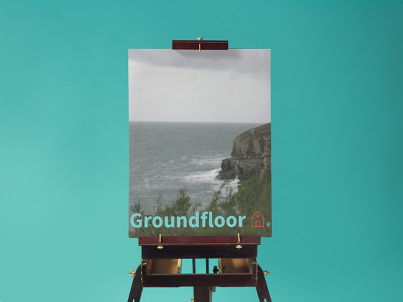Seaside Serenity Photo paper poster with Groundfloor with House Logo