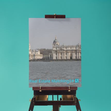 Riverside Beauty Thin canvas with realestatematching24 with key Logo