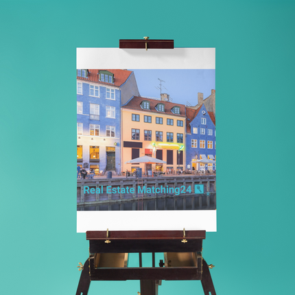 Nyhavn Photo paper poster with Real Estate Matching24 Logo
