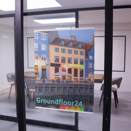 Nyhavn Poster with hangers with Groundfloor24 Logo