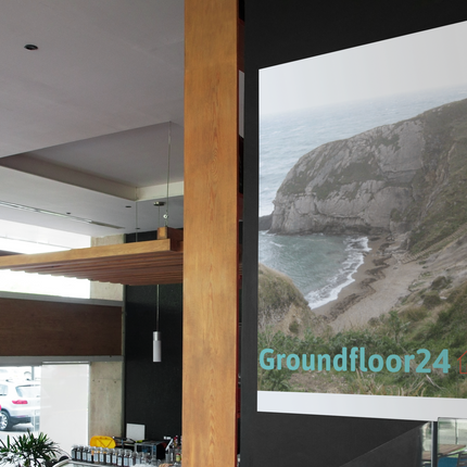 Sea & Hills Thin canvas with Groundfloor24 with House Logo