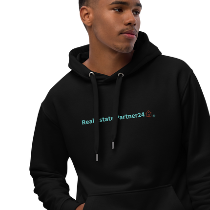 Premium eco hoodie with Real Estate Partner24 Logo