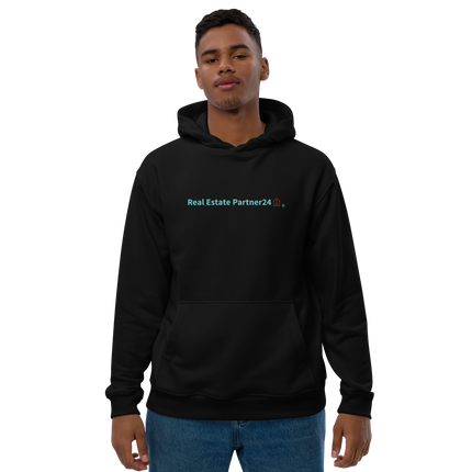 Premium eco hoodie with Real Estate Partner24 Logo