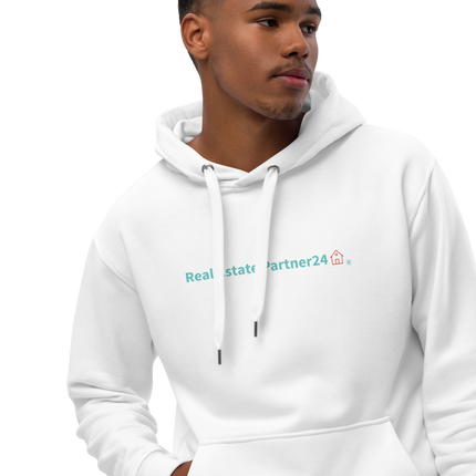 Premium eco hoodie with Real Estate Partner24 Logo