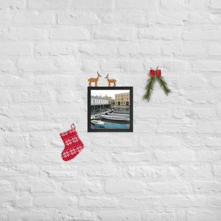 Boat on Water Framed photo paper poster with realestatematching with key Logo