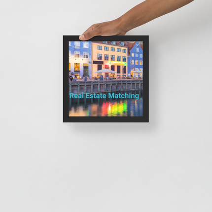 Nyhavn Framed photo paper poster with Real Estate Matching Logo