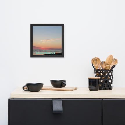 Sunset Sinari Framed photo paper poster with Groundfloor24 Logo