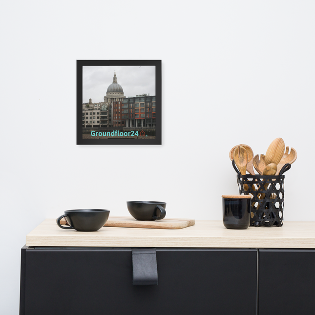 St. Paul's Cathedral Framed photo paper poster with Groundfloor24 Logo