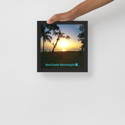 Beautiful Sea View Framed photo paper poster with realestatematching24 with key Logo