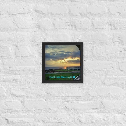 Natural View Framed photo paper poster with realestatematching24 with key Logo