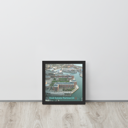 Nice City Framed photo paper poster with realestatepartner24 with house Logo