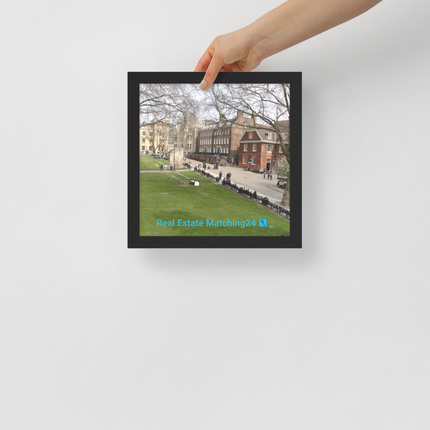 Beautiful Park Framed photo paper poster with realestatematching24 with key Logo