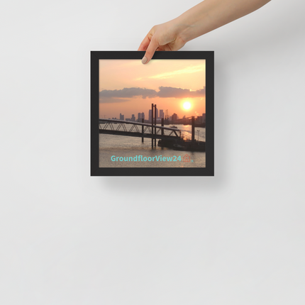 Evening Glow Framed photo paper poster with realestatematching with key Logo