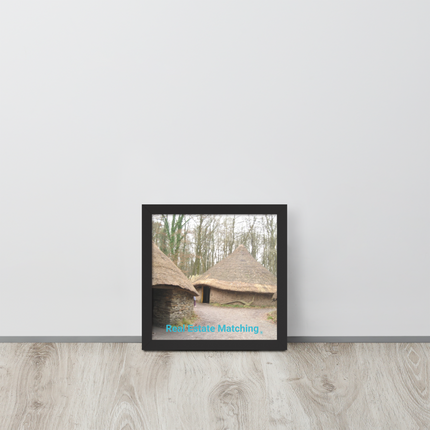 Village Charm Framed photo paper poster with realestatematching without key Logo