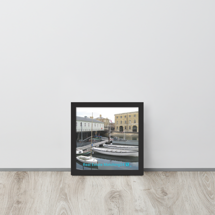 Boat on Water Framed photo paper poster with realestatematching24 with key Logo