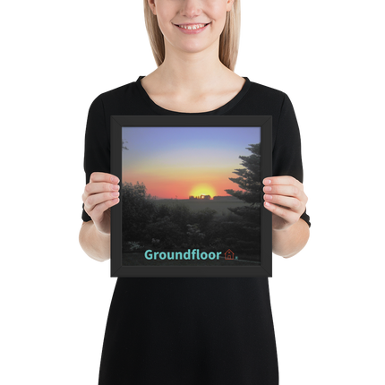 Beautiful Sunset Sinari Framed photo paper poster with Groundfloor with House Logo
